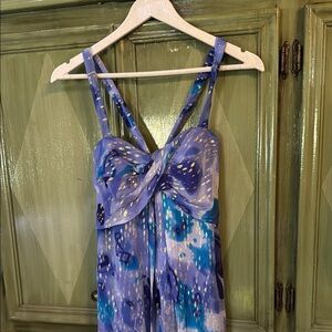 Nicole Miller Blue and Purple Maxi Dress EUC